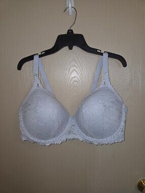 Victoria's Secret Pink Baby Blue Lace Lightly Lined Balconette Bra 44DD